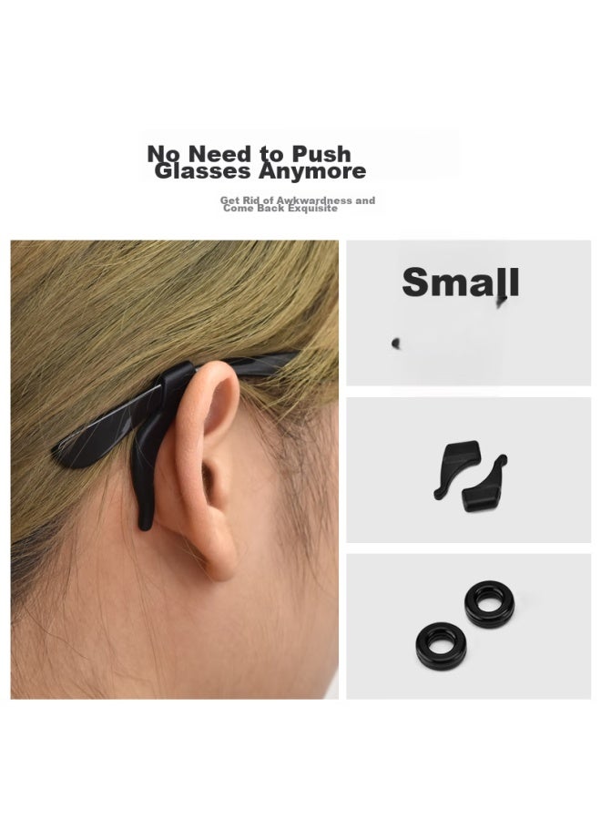 Oona Ouna Gl Anti-slip Retainer, Sports Anti-slip Ear Hooks For Temple Arms, 4 Pairs Of Black Round Style - Image 4