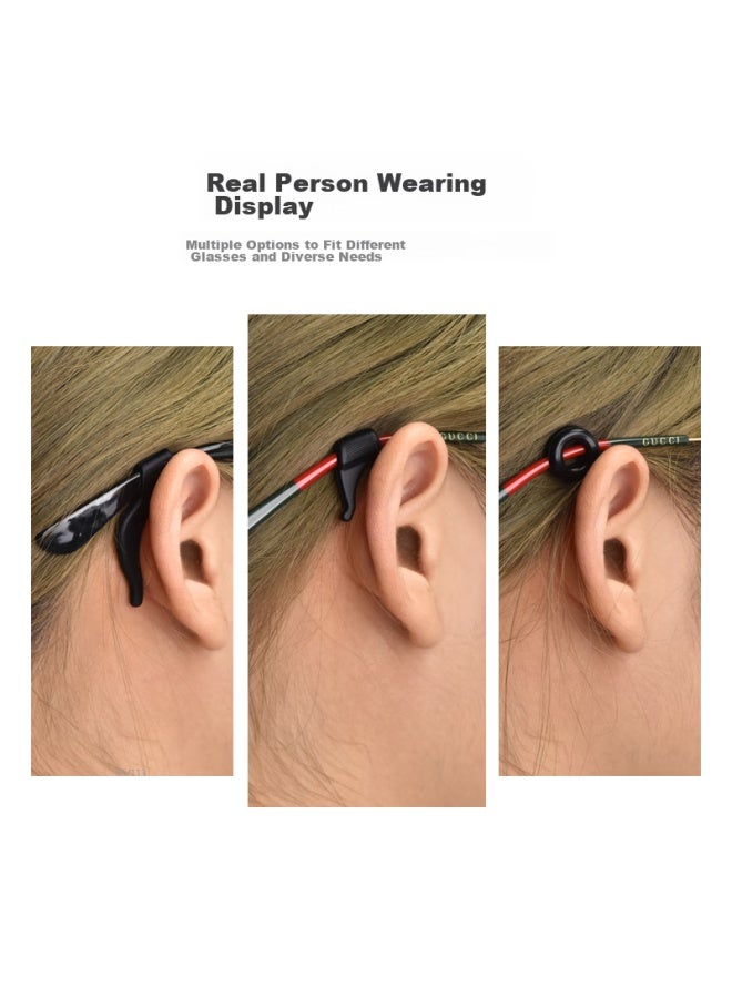 Oona Ouna Gl Anti-slip Retainer, Sports Anti-slip Ear Hooks For Temple Arms, 4 Pairs Of Black Round Style - Image 5