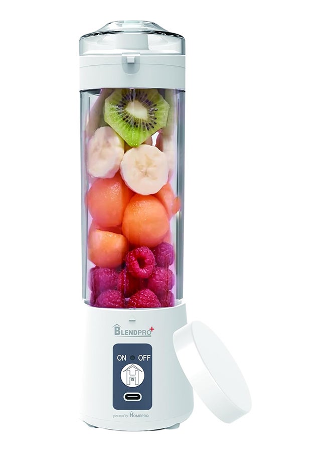 Home Pro BlendPro Plus Portable Blender with Six Leaf Blade High Power 400ml White
