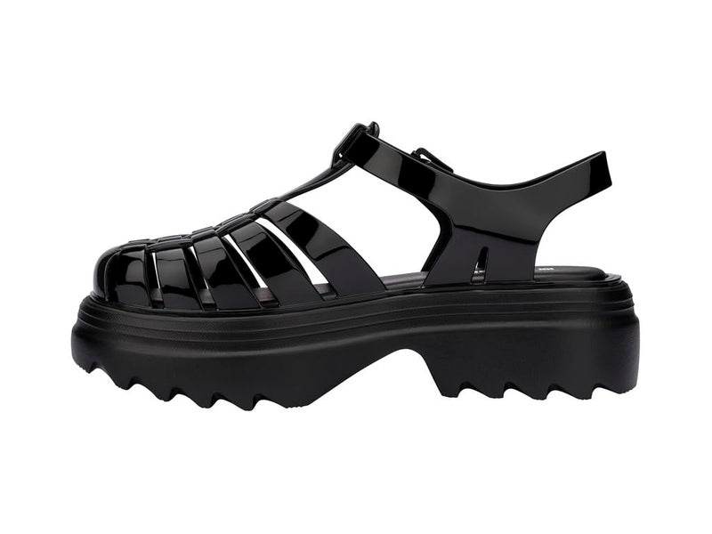 Melissa Possession Platform II Jelly Sandals for Women â€“ Classic Fisherman-Style Chunky Platform with Adjustable Ankle Strap, Lightweight EVA Sole, and Non-Slip Traction, Black, 8 - Image 3
