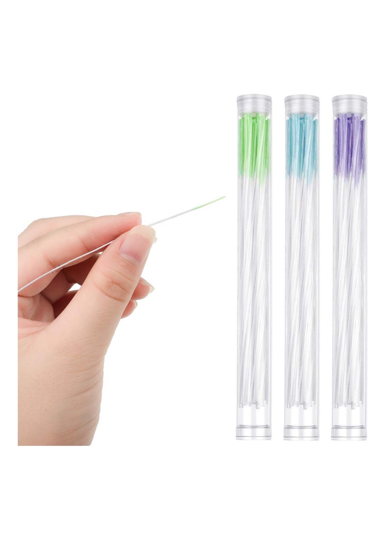 Y&D 180 Pieces Earrings Hole Cleaner, Rose Fragrance Odor Removal Ear Care Kit, Piercing Floss Disposable Aftercare Cleaning Line, Tool (Purple, Green, Blue) - Image 1