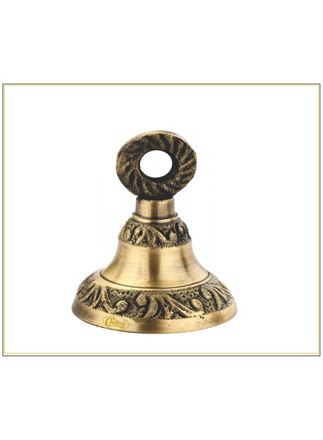 Chitra Brass Classic BDB-05 Decorative Bell for Pooja Rooms,Halls,Mandir (Antique Brass Finish, 38mm) Pack of 6 - Image 2