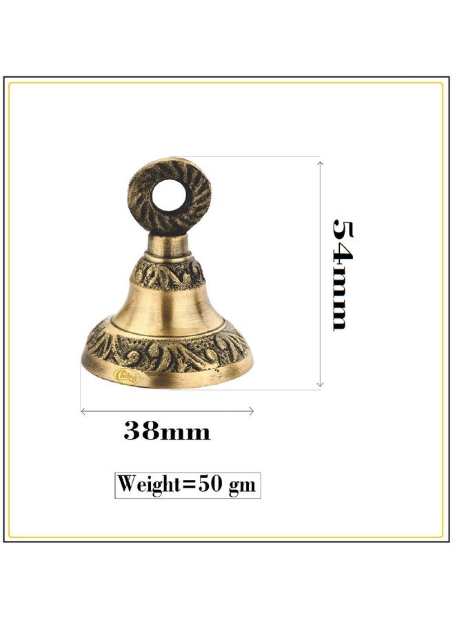 Chitra Brass Classic BDB-05 Decorative Bell for Pooja Rooms,Halls,Mandir (Antique Brass Finish, 38mm) Pack of 6 - Image 3