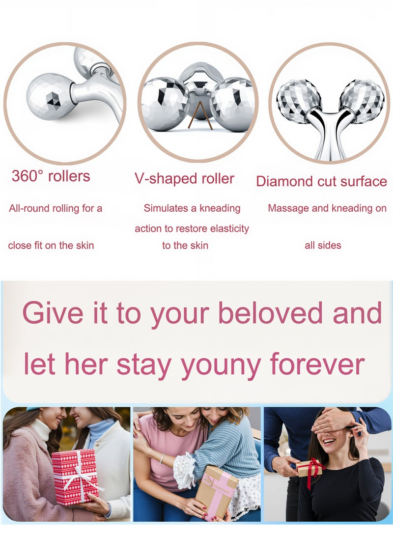 Riva 3D Roller Face Massager,Face Sculpting Tool，Facial Massager Lifting Tool Skin Tightening Reduce Puffiness - Image 4