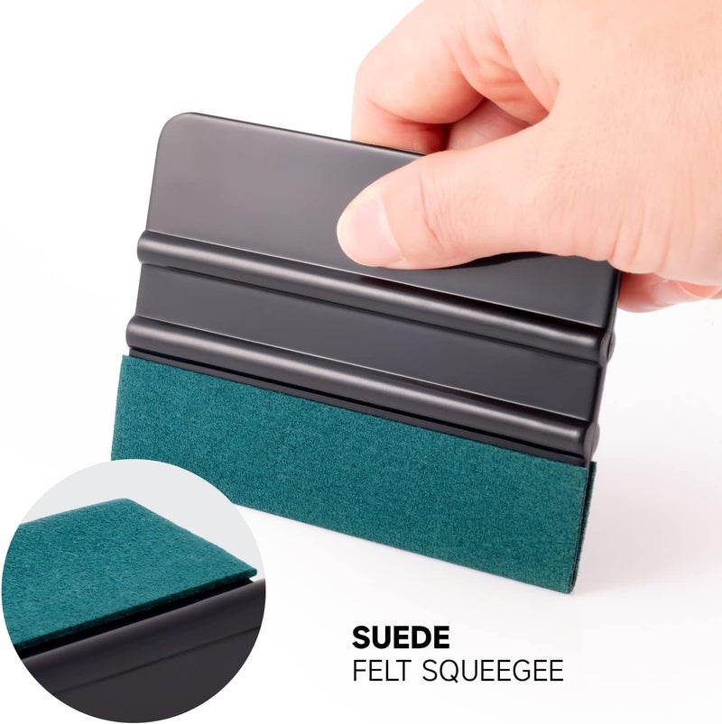 FOSHIO 8 Premium Squeegee with Felt Edge Made of Suede Felt Felt Squeegee for Bonding Films, Film Tool, Felt Squeegee for Cars, Windows and Walls - Image 2