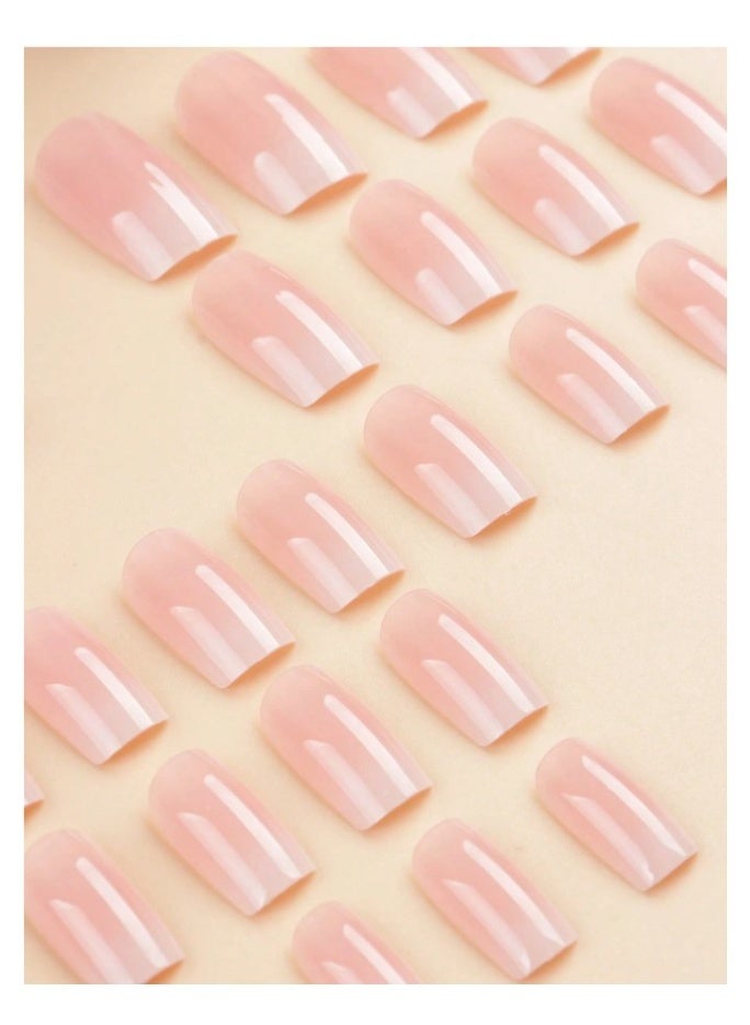 24pcs Short Square Nail Stickers Set, Minimalist False Nails - Image 5