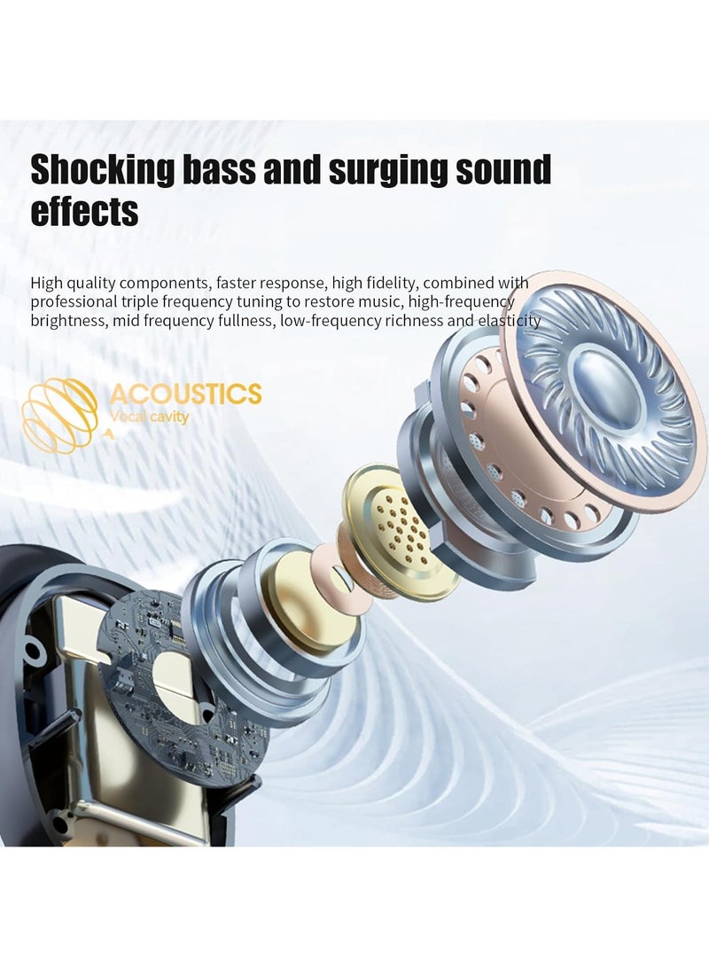 Bluetooth Earbuds - Wireless Earbuds with 95 Hours Battery Life, Sports Earbuds, Earphones Digital Display Charging Case, IPX4 Waterproof with Flashlight, Earphones Bluetooth Headset (White) - Image 3