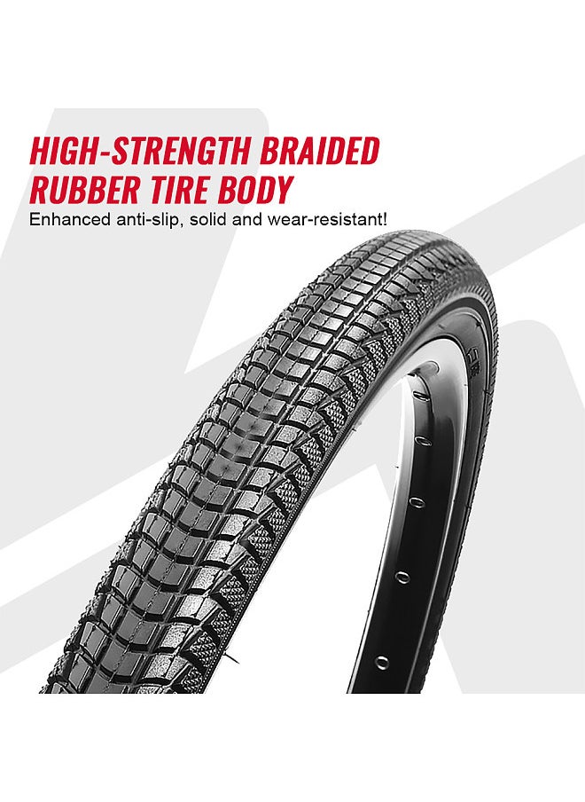 Generic - Bike Tires Set for 700C/26 Inch Mountain Bikes or City Bikes Road Bikes Mixed Rubber Bicycle Tires - Image 1