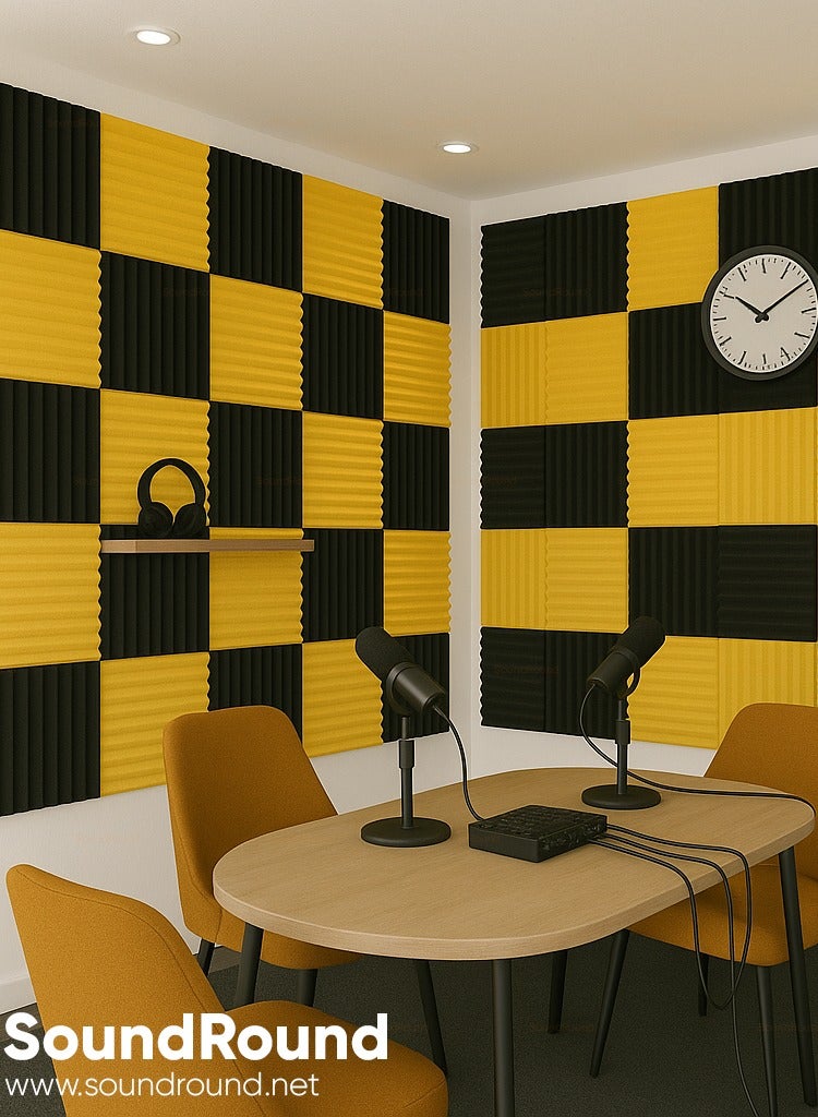 ساوند راوند ألواح الفوم الصوتي SoundRound مقاس 12×12×1 بوصة – عزل صوت احترافي بتصميم مضلع – للتحكم في الصدى ومعالجة السينما المنزلية – ألواح عالية الكثافة – 6 قطعة - لون رمادي غامق - Image 3