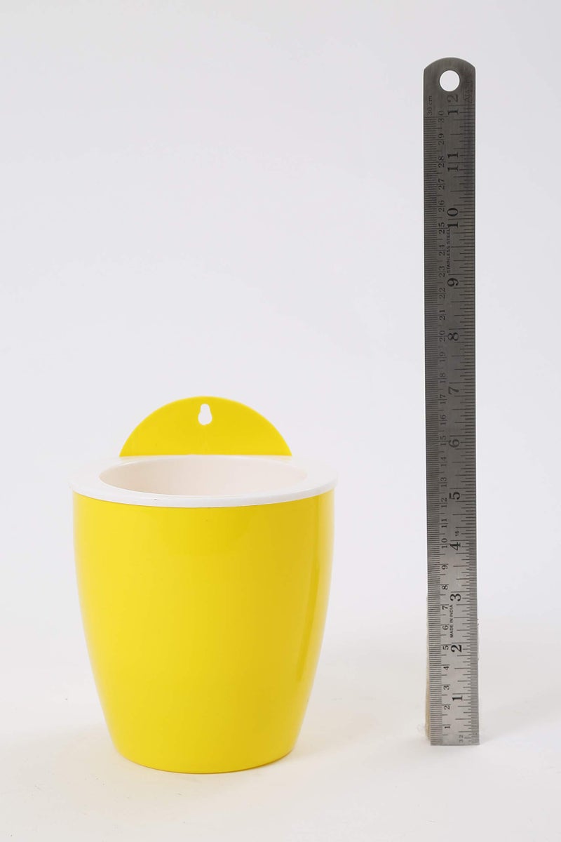 CAPPL Self Watering Hanging Planter Flower Pot (Yellow-White Pack of 6) - Image 1
