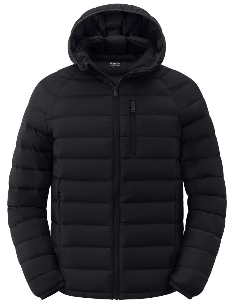wantdo Men's Ultra Light Down Jacket Insulated Bubble Jackets (Black, X-Large) - Image 1