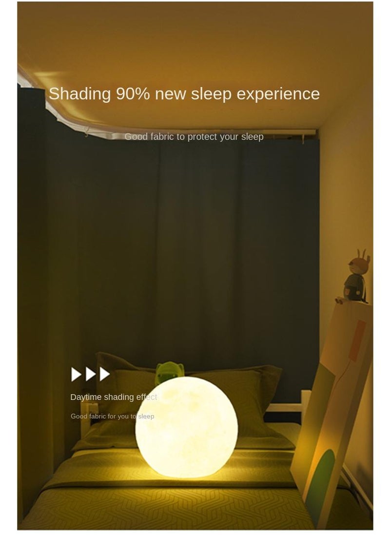 Bluejw - Bed Tent Twin,Privacy Tent For Bunk Bed,U-Shaped Self-Adhesive Double-Track Light Reducing Bed Canopy, Free Of Punching Holes Portable Dream Tents Sensory Tent Indoor For Kids And Adult - Image 1