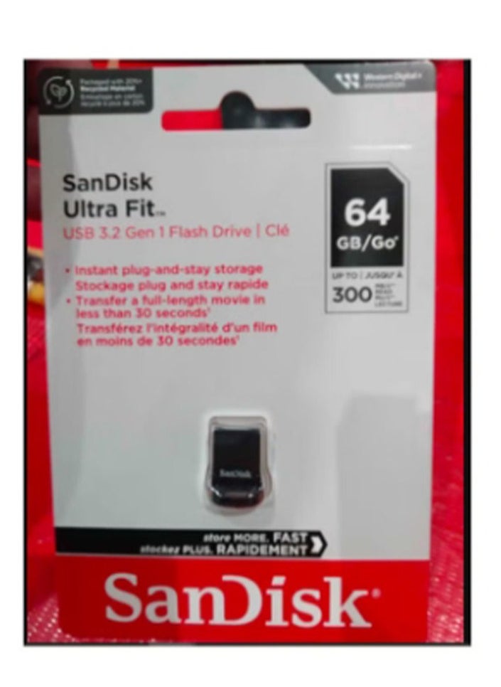 Sandisk Ultra Fit, USB 3.2 Gen 1 - Small Form Factor Plug & Stay Hi-Speed USB Drive 64 GB  - Image 5