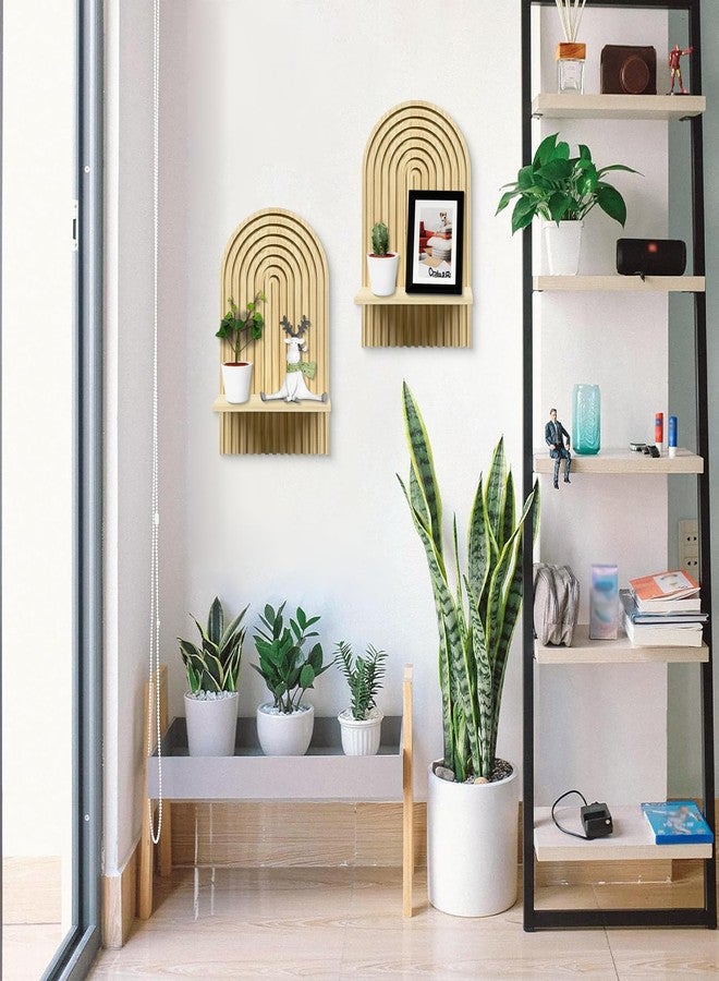 LIYAOLI Boho Shelves Bohemian Decorative Wall Shelves Boho Chic Wall Decor for Living room 2 Pieces 15 x 8.6 Inch Wooden Boho Shelf Decor Hanging Shelves for Wall Mounted Candle Holder - Image 5