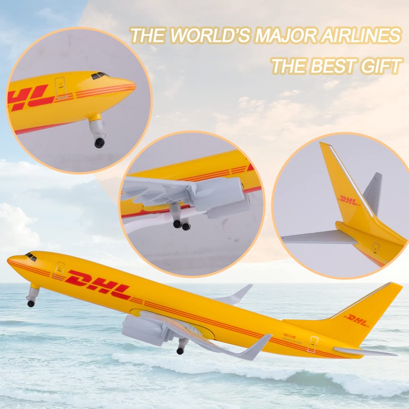 Bswath Model Airplane 1:300 Scale Model DHL B737 Model Plane Metal Alloy Model for Gift and Decoration - Image 2