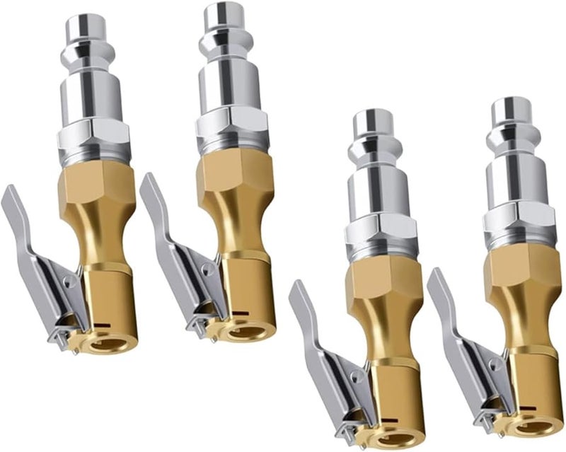 مشبك هواء إطارات ثقيل المقاومة للقفل 4 قطع محول نفخ سريع التوصيل للسيارة الدراجة الدراجة النارية - Image 2