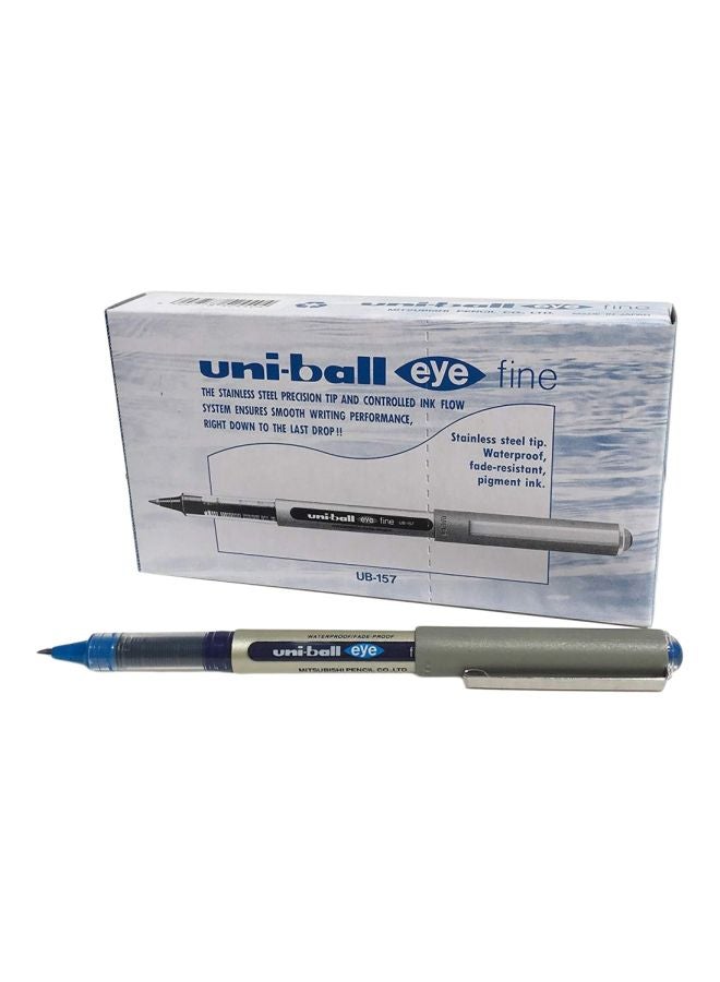Uniball Eye Fine Rollerball Pen Pack – 12 Blue Ink Pens UB-157 - Image 1