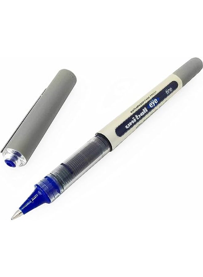 Uniball Eye Fine Rollerball Pen Pack – 12 Blue Ink Pens UB-157 - Image 5