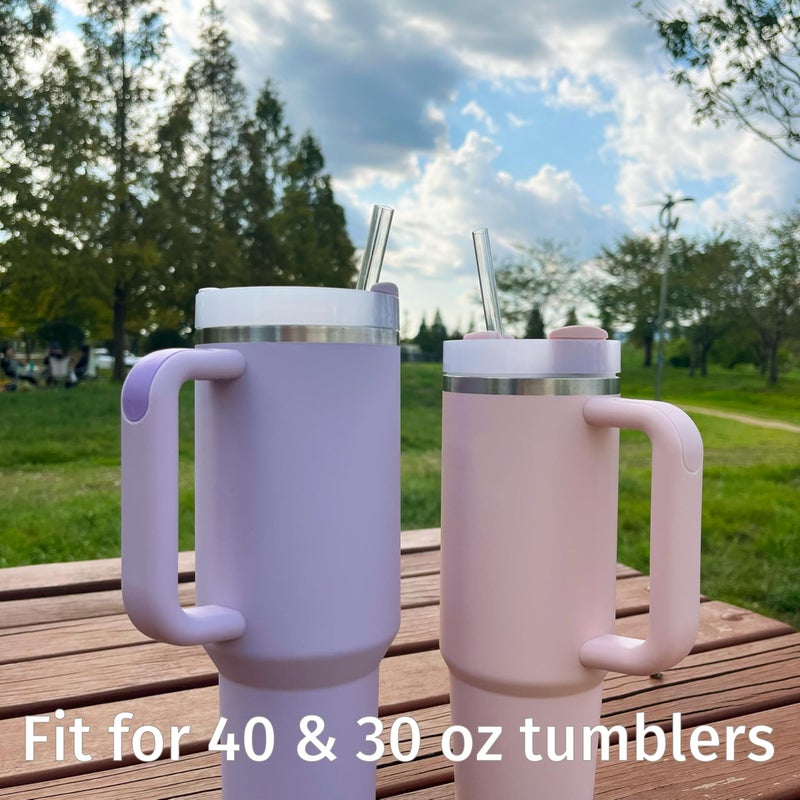 The best MOON 12 Inch Reusable Plastic Heart Straws for Stanley Cup 40 oz & 30 oz Tumbler Accessories Cute Clear Extra Long Replacement straw 4-Pack with brush Valentines Galentines day Gifts - Image 4