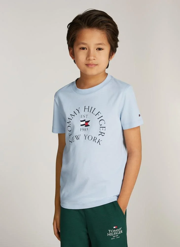 تومي هيلفيغر Youth Logo Crew Neck T-Shirt