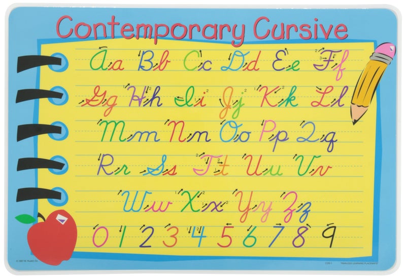 Painless Learning Contemporary Cursive Placemat Large - Image 5