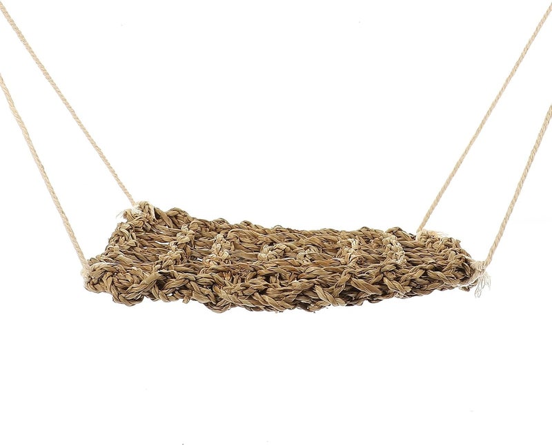 ARTIBETTER Reptile Hammock Netting Natural Seagrass Fiber Crab Hanging Bed Small 18x18cm Climbing Pet Accessory for Lizards Hermit Crabs Terrarium Habitat - Image 1