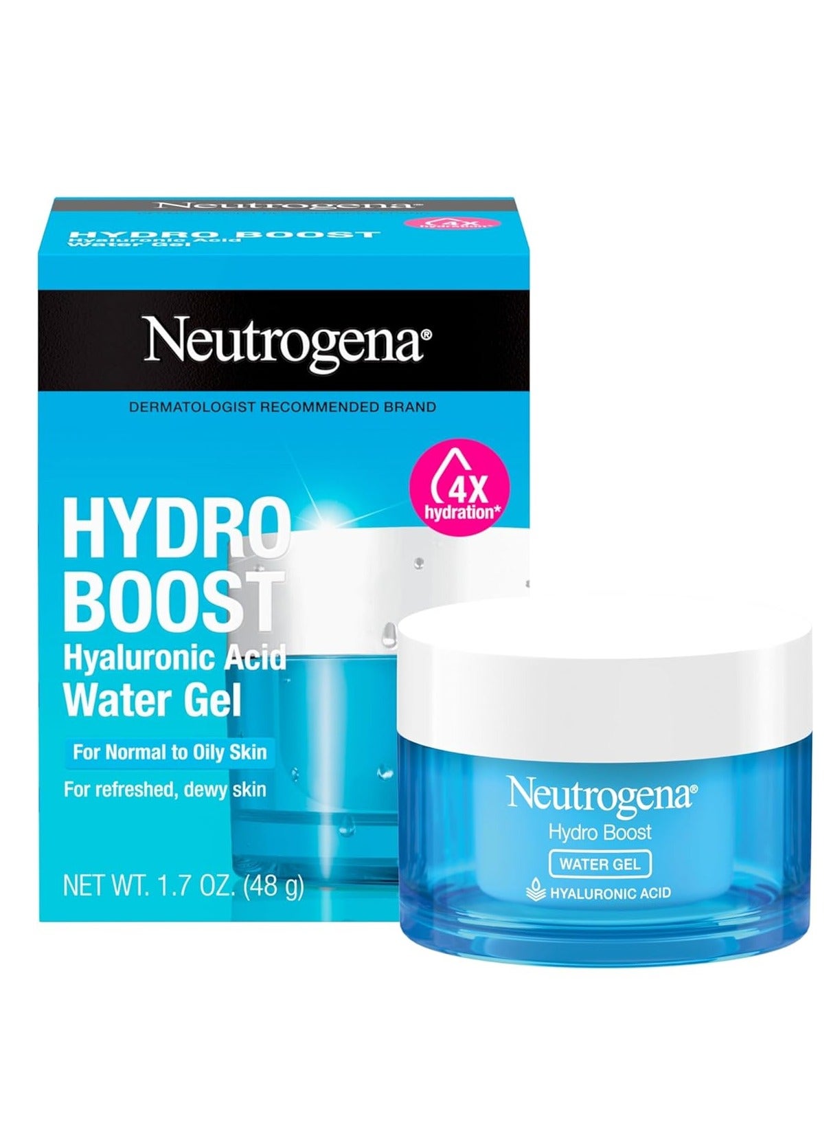 Hydro Boost Water Gel with Signature Fragrance, Hyaluronic Acid Facial Moisturizer for Normal to Oily, Combination Skin, Delivers hydration for Refreshed, Dewy Skin 1.7 ozounce