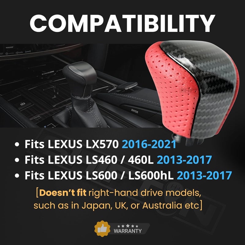 SHIFTIN Leather & Carbon Fiber Gear Shift Knob for Lexus - Image 2