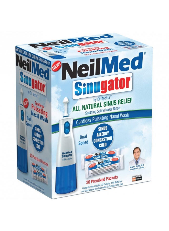 NeilMed NeilMed Sinugator Cordless Pulsating Nasal Wash with 30 Premixed Packets  - Image 1
