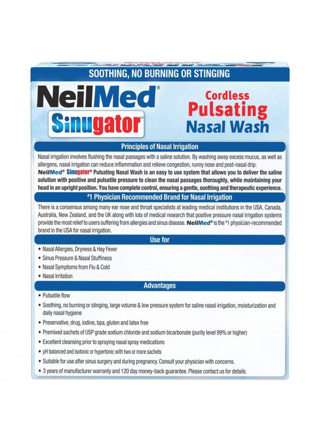 NeilMed NeilMed Sinugator Cordless Pulsating Nasal Wash with 30 Premixed Packets  - Image 3