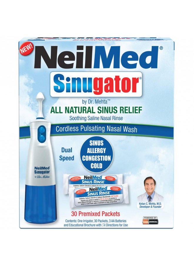 NeilMed NeilMed Sinugator Cordless Pulsating Nasal Wash with 30 Premixed Packets  - Image 2