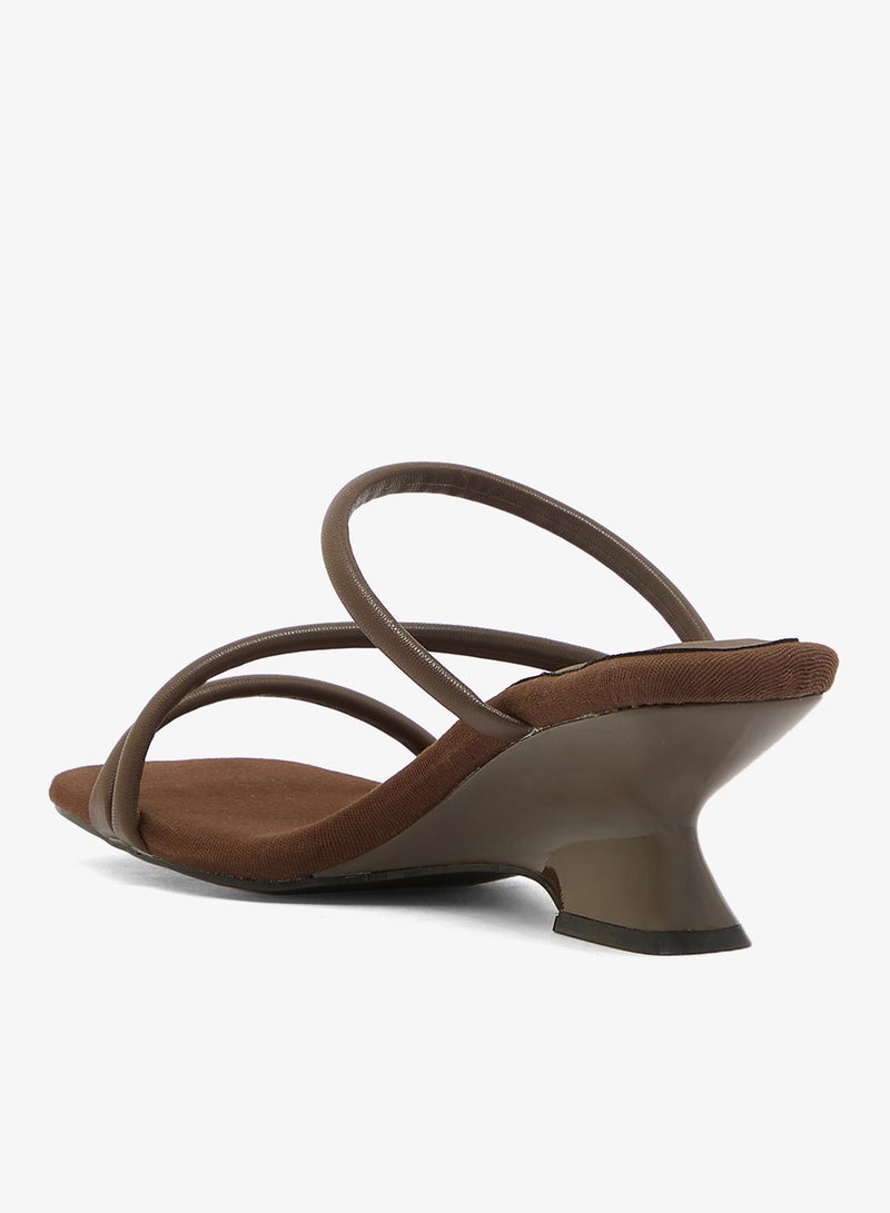 GLAMOROUS Casual Brown Wedge Sandals - Image 3