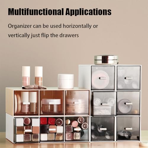 LZDGCC Plastic Tea Bag Organizer with 3 Drawers, Desk Drawer Organizer, Stackable Storage Drawers, White Tea Box, Makeup Organizer, Clear Tea Bag Storage, Coffee Storage for Tea Bags, Sugar Packets, Cosmetic - Image 5