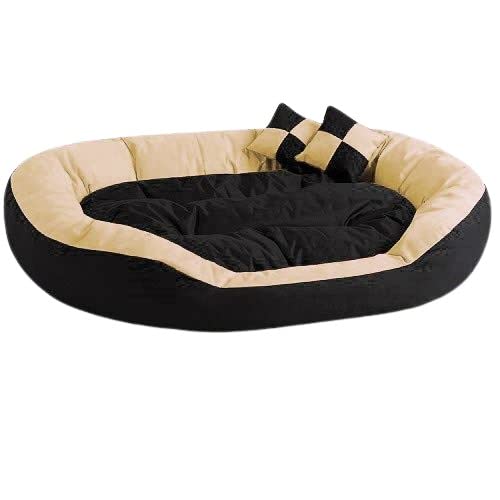 Gorgeous Quilted Reversible Ultra Soft Dual Sofa-Style Dog Bed with 2 Extra Pillow (Brown,Black)-4XL - Image 4