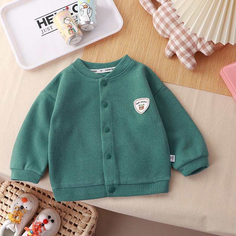 Coat Knitted Long-Sleeved New Handsome Knitted Sweater Baby Boys Cardigan Women'S Treasure Casual Fashion Backing Stylish - Image 4