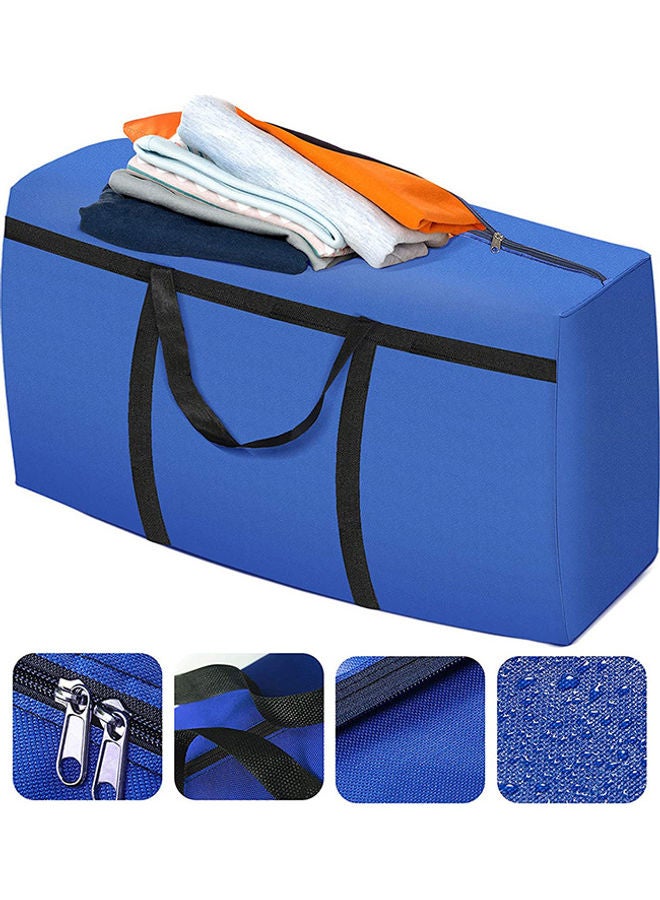 Loquat Foldable Oxford Material Storage Bag Organizer With Zips Reinforced Blue 90x48x28cm - Image 1