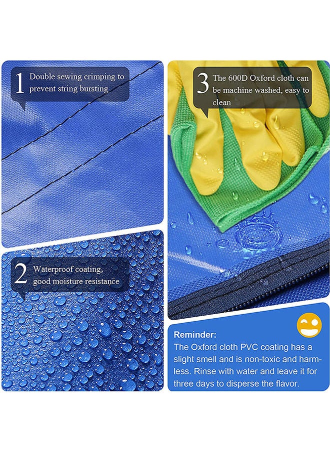 Loquat Foldable Oxford Material Storage Bag Organizer With Zips Reinforced Blue 90x48x28cm - Image 5