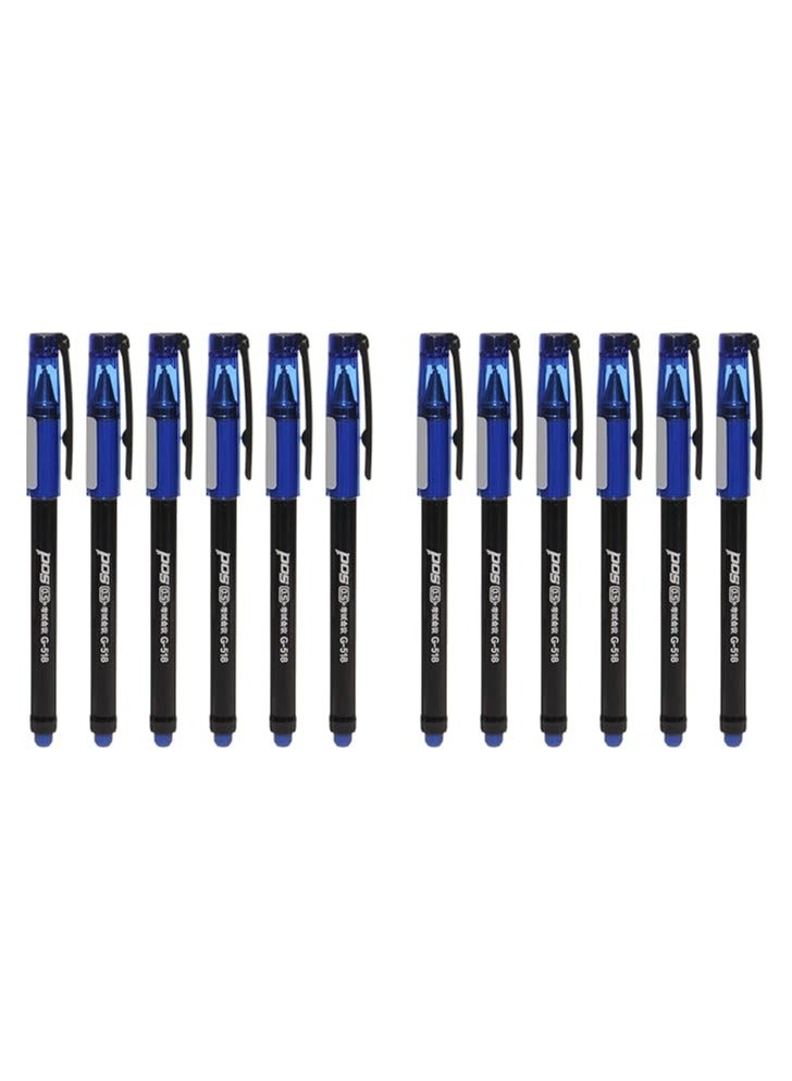 Blue gel pen - box of 12 - imported - 0.5 mm - Image 2