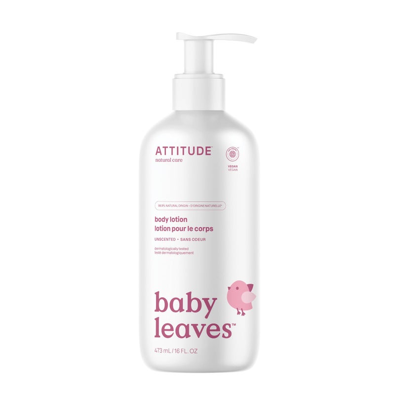 ATTITUDE Baby Lotion EWG Verified Moisturizer Dermatologically Tested Moisturizing Cream Vegan and CrueltyFree Unscented 16 Fl Oz - Image 1