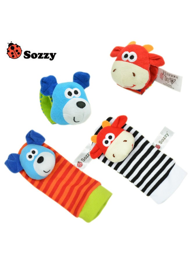 SOZZY Baby Wrist Band Socks Rattle Baby Bracelet Strap 0-1 Year Old Early Childhood Toy Combination Suit-Color:003 Combination White PE Bag  - Image 3