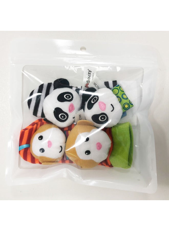 SOZZY Baby Wrist Band Socks Rattle Baby Bracelet Strap 0-1 Year Old Early Childhood Toy Combination Suit-Color:003 Combination White PE Bag  - Image 1