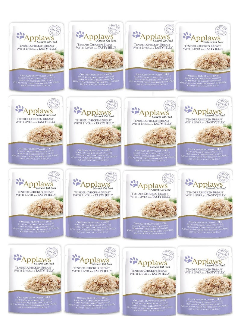 Applaws 16PC Cat Chicken with Liver Jelly Pouch 70G - Image 1