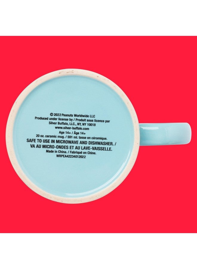 Silver Buffalo Peanuts Snoopy and Woodstock House Blue Dot Background Jumbo Ceramic Coffee Mug, 20 Ounces - Image 4