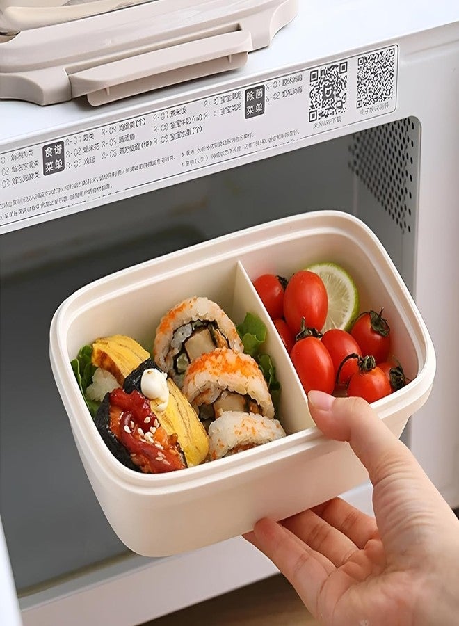 DHVYANT MART Classic 2 Compartment Bento Lunch Box | Leak-Proof & Dishwasher Safe | Easy to Clean | Used for Home-Office-School-College-Travel | Suitable for Kids & Adults | 1000 Ml | Pack of 1 (350) - Image 4