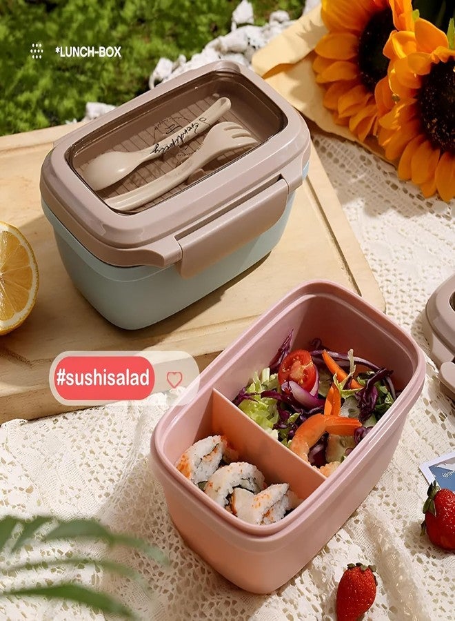 DHVYANT MART Classic 2 Compartment Bento Lunch Box | Leak-Proof & Dishwasher Safe | Easy to Clean | Used for Home-Office-School-College-Travel | Suitable for Kids & Adults | 1000 Ml | Pack of 1 (350) - Image 5