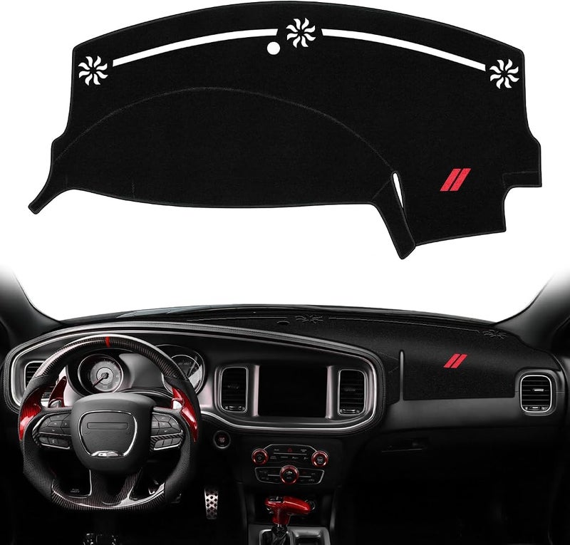 REMOCH Dash Cover for Dodge Charger Accessories 2011-2022 2023 Dashboard Cover Mat Sunshade No Glare UV Rays Protector Nonslip Interior Pad (Black) - Image 1
