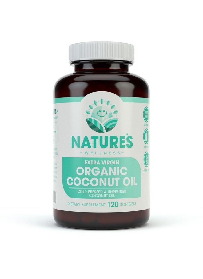 Natures Wellness Natures Wellness Organic Coconut Oil 2000mg - Healthy Skin, Nails, Hair Growth - Extra Virgin, Cold Pressed, Unrefined Non GMO - Rich in MCT MCFA - Support Brain Function  - Image 1