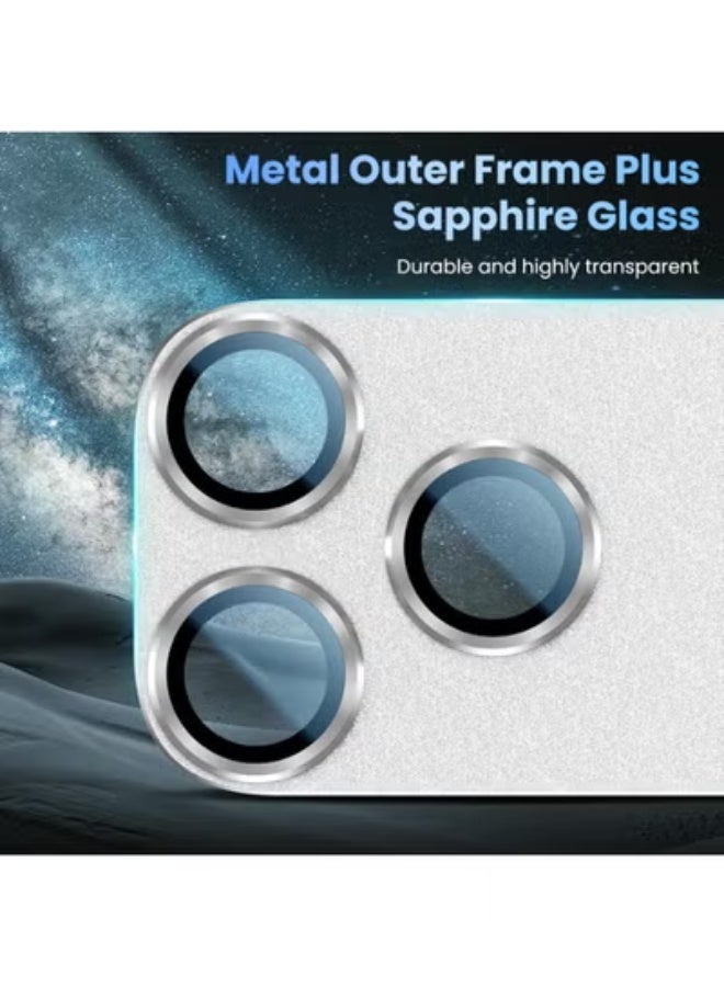 JAJEEK Camera Lens Protector Compatible with iPhone 17 Pro Max | Metal Tempered Glass Rear Camera Cover | Anti-Scratch, Case-Friendly, Strong Adsorption, Easy Installation – Silver - Image 5