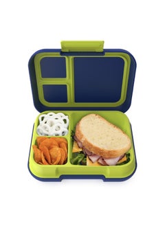 Bentgo Pop - Leak Proof Bento - Style Lunch Box With Removable Divider For 3 - 4 Compartments - Perfect For Kids 8+ And Teens, Microwave And Dishwasher Safe, Bpa Free And Sustainable - Navy Blue And Chartreuse  - Image 3