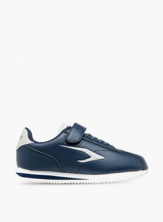 Dash Panelled Sneakers with Hook and Loop Closure
